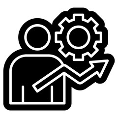 Growth Mindset glyph solid icon