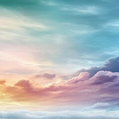 Fototapeta premium Serene Sky with Soft Pastel Colors During Sunset or Sunrise