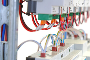 Connecting electrical modules using copper electrical wires in the electrical switchboard. 
