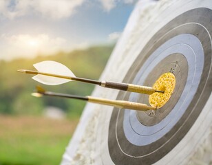 真ん中に命中した矢