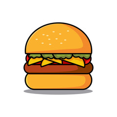 Burger food illustration with transparent background