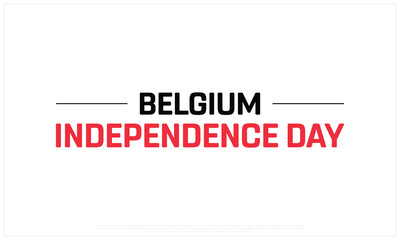 Belgium Independence Day on a white background, Vector design of Independence Day of Belgium, Typographic Design of Belgium National Day, Flag typography of Belgium