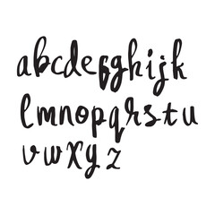 dry brush alphabet font set made by real brush grunge style vector, Isolated vector set