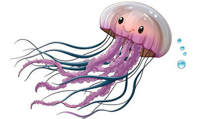 A cartoonish purple octopus with a smiley face. Generated using AI.