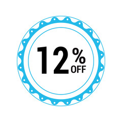 Sale off discount 12% promotion set made of numbers Vector Illustration