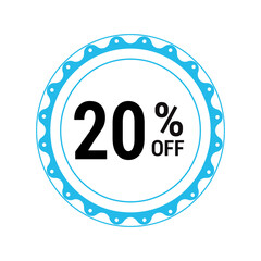Sale off discount 20% promotion set made of numbers Vector Illustration