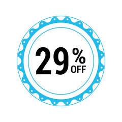 Sale off discount 29% promotion set made of numbers Vector Illustration