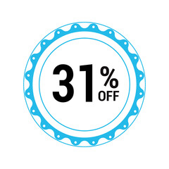 Sale off discount 31% promotion set made of numbers Vector Illustration