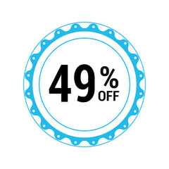 Sale off discount 49% promotion set made of numbers Vector Illustration