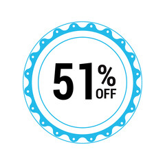 Fototapeta premium Sale off discount 51% promotion set made of numbers Vector Illustration