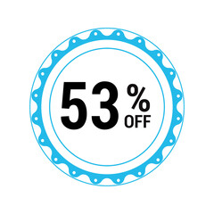 Sale off discount 53% promotion set made of numbers Vector Illustration
