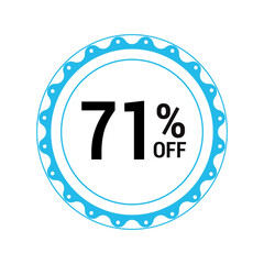 Sale off discount 71% promotion set made of numbers Vector Illustration