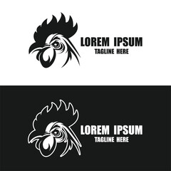 simple head rooster logo design. rooster logo icon design