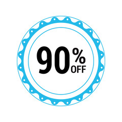 Sale off discount 90% promotion set made of numbers Vector Illustration