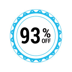 Fototapeta premium Sale off discount 93% promotion set made of numbers Vector Illustration
