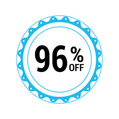 Sale off discount 96% promotion set made of numbers Vector Illustration
