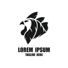 simple head rooster logo design. rooster logo icon design