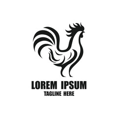 Fototapeta premium simple head rooster logo design. rooster logo icon design