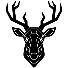 Polygonal Deer Head Silhouette Bold Vector Stag Design