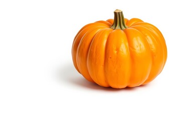 Obraz premium Vibrant orange pumpkin, isolated on white Perfect for Halloween or autumn themes, october, single
