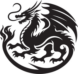 Dragon Black vector illustration