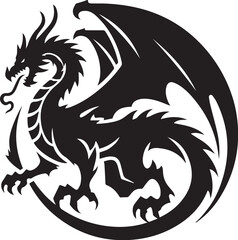 Dragon Black vector illustration