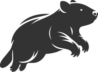 Vector wombat animal silhouette