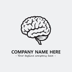 Brain illustration black and white for logo company vector image
