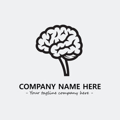 Brain illustration black and white for logo company vector image
