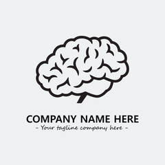 Brain illustration black and white for logo company vector image
