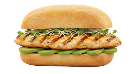 Delicious and juicy grilled chicken sandwich with fresh ingredients