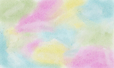 Abstract watercolor artwork with rainbow colors and texture