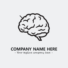 Brain illustration black and white for logo company vector image
