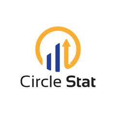 Circle Start Button Up Arrow Graph Diagram Invest Business Logo Template