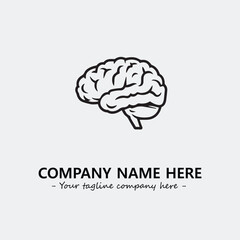Brain illustration black and white for logo company vector image
