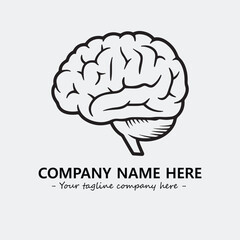 Brain illustration black and white for logo company vector image

