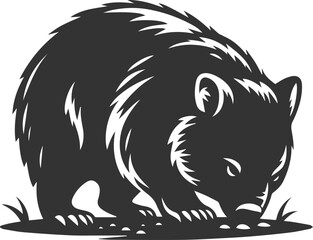 Fototapeta premium Vector wombat animal silhouette