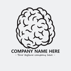 Brain illustration black and white for logo company vector image
