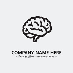 Brain illustration black and white for logo company vector image
