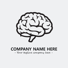 Brain illustration black and white for logo company vector image
