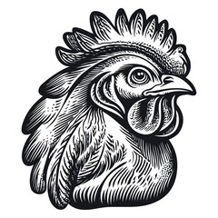 Fototapeta premium Detailed Illustration of a Rooster with Intricate Feather Design