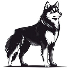 Fototapeta premium Siberian Husky Portrait on transparent background