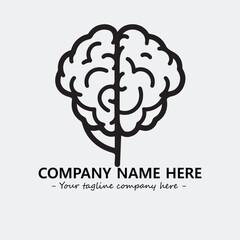 Brain illustration black and white for logo company vector image
