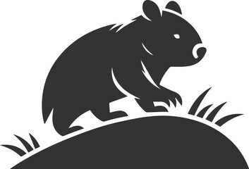 Vector wombat animal silhouette