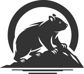 Vector wombat animal silhouette