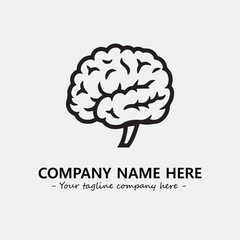 Brain illustration black and white for logo company vector image
