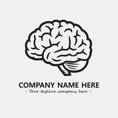 Brain illustration black and white for logo company vector image

