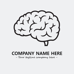 Brain illustration black and white for logo company vector image
