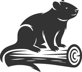 Vector wombat animal silhouette