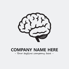 Brain illustration black and white for logo company vector image

